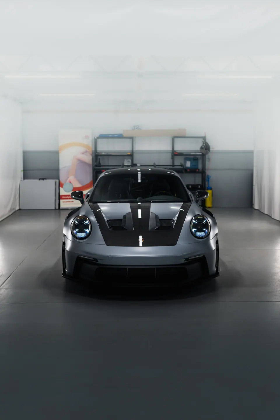 Przód auta w studiu: Porsche 911 GT3 RS, detailing i zabezpieczenie lakieru. Studio Premium-Auto w Szczecinie, ok. 31 km od miejscowości Stargard