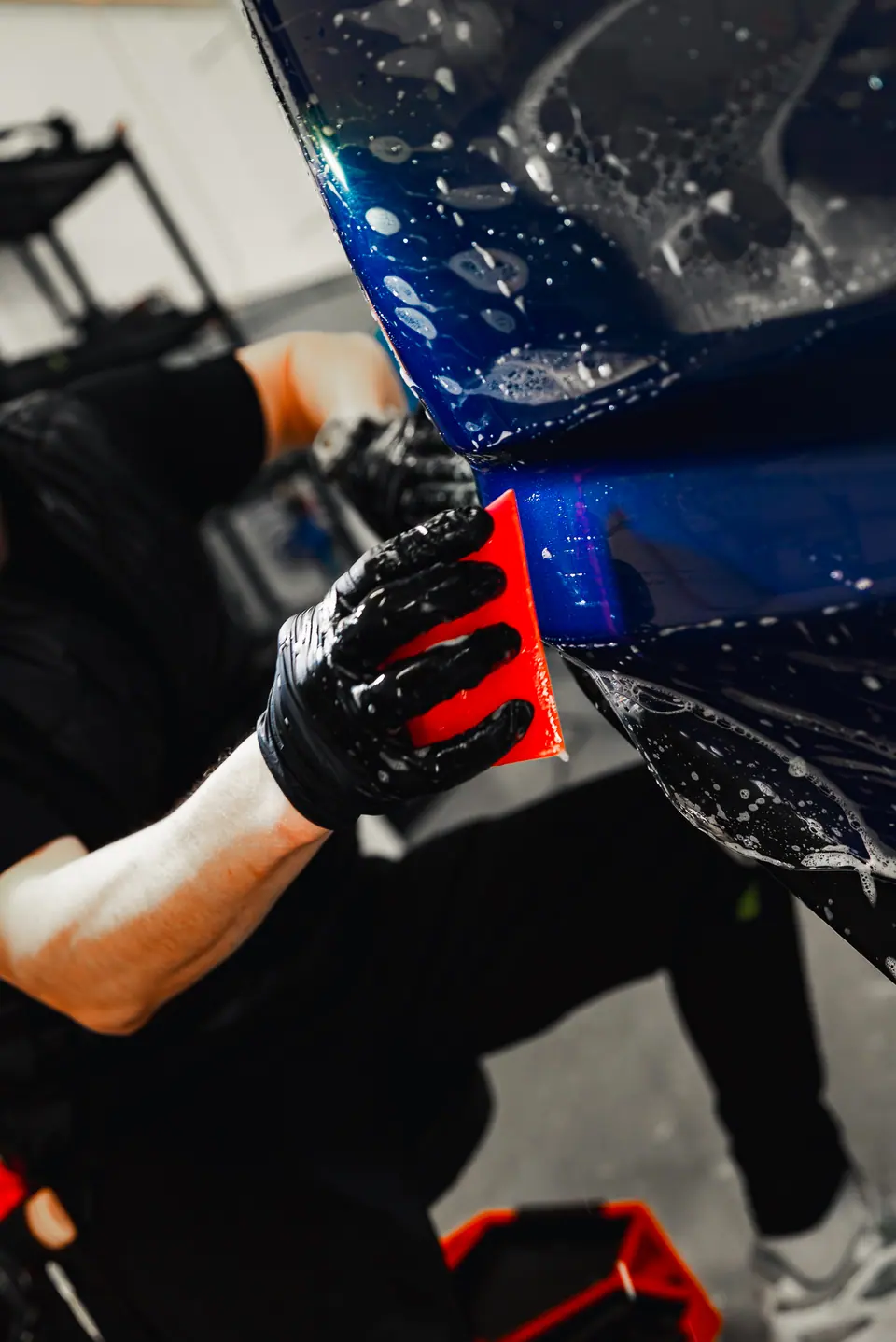Aplikacja folii PPF, detal – Chevrolet Camaro ZL1, aplikacja folii PPF, Premium-Auto Szczecin